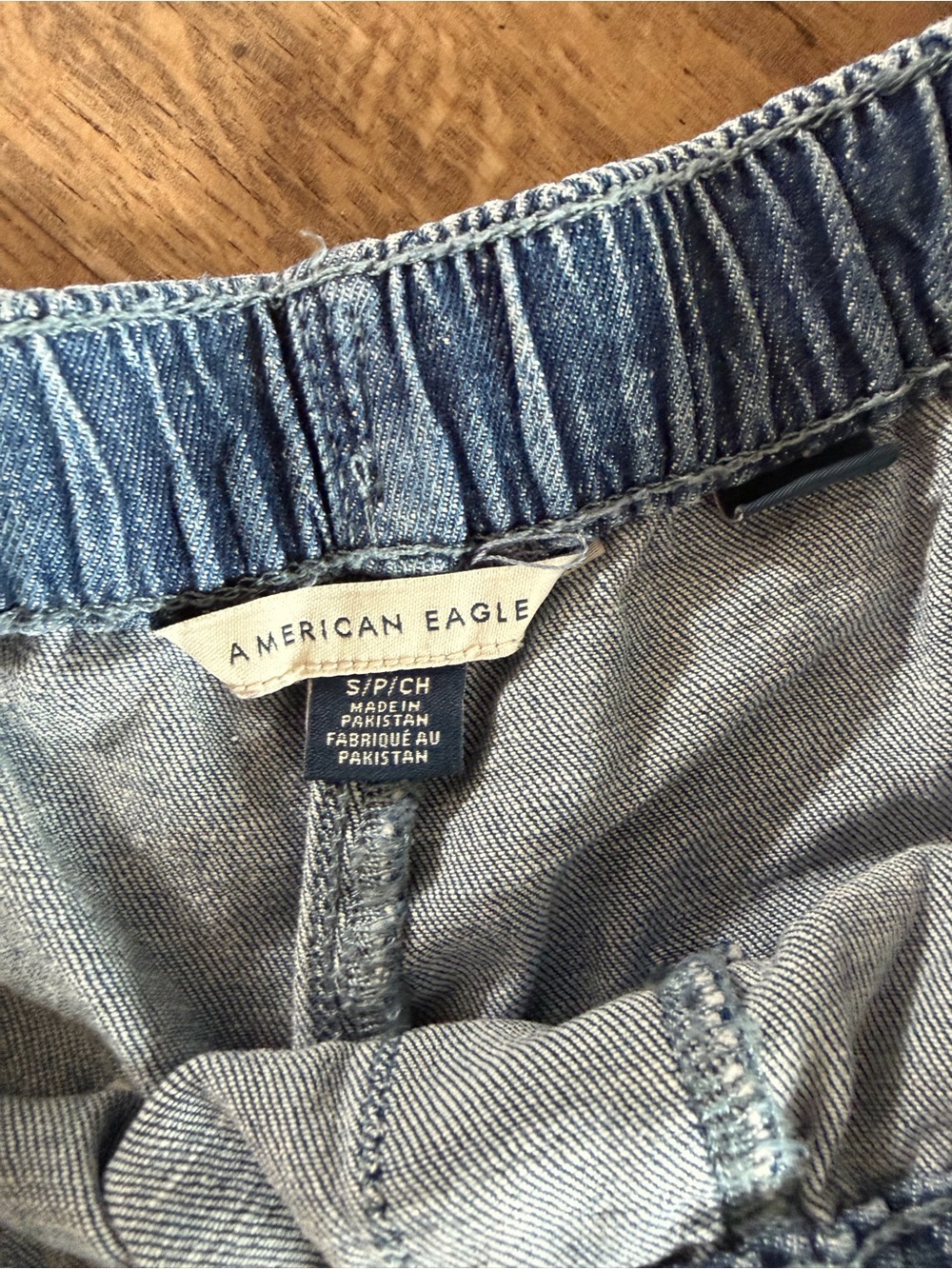 American Eagle Outfitters Light Blue Denim Ruffle-Hem Shorts - Picture 2 of 2